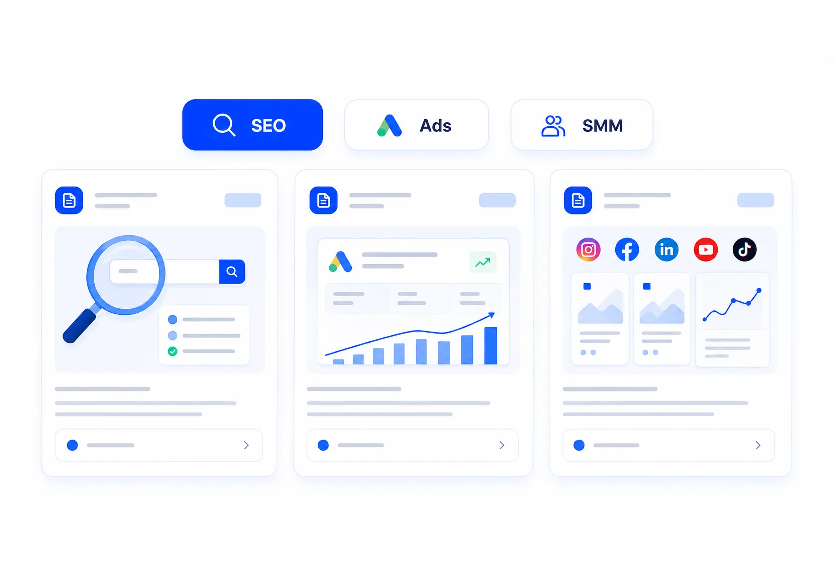 Иллюстрация блога маркетингового агентства Метриум о рекламе, SEO, социальных сетях и digital-стратегии