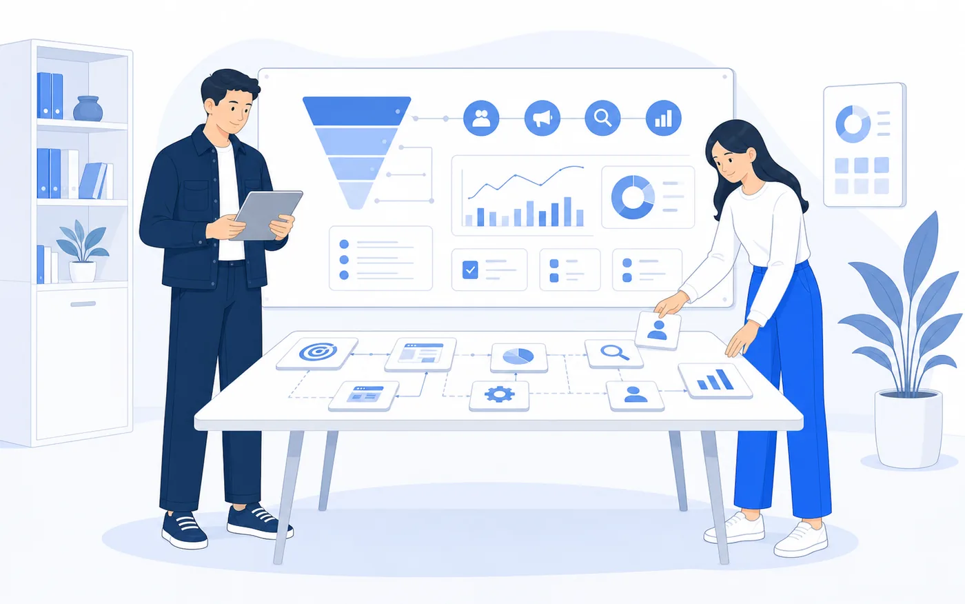 Специалисты Метриум связывают стратегию, сайт, рекламу, SEO, аналитику и продажи в систему B2B-маркетинга