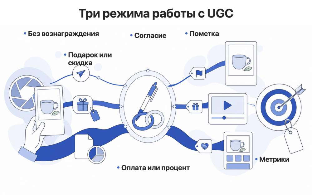Различия между органическим UGC, материалом за бонус и оплаченной интеграцией