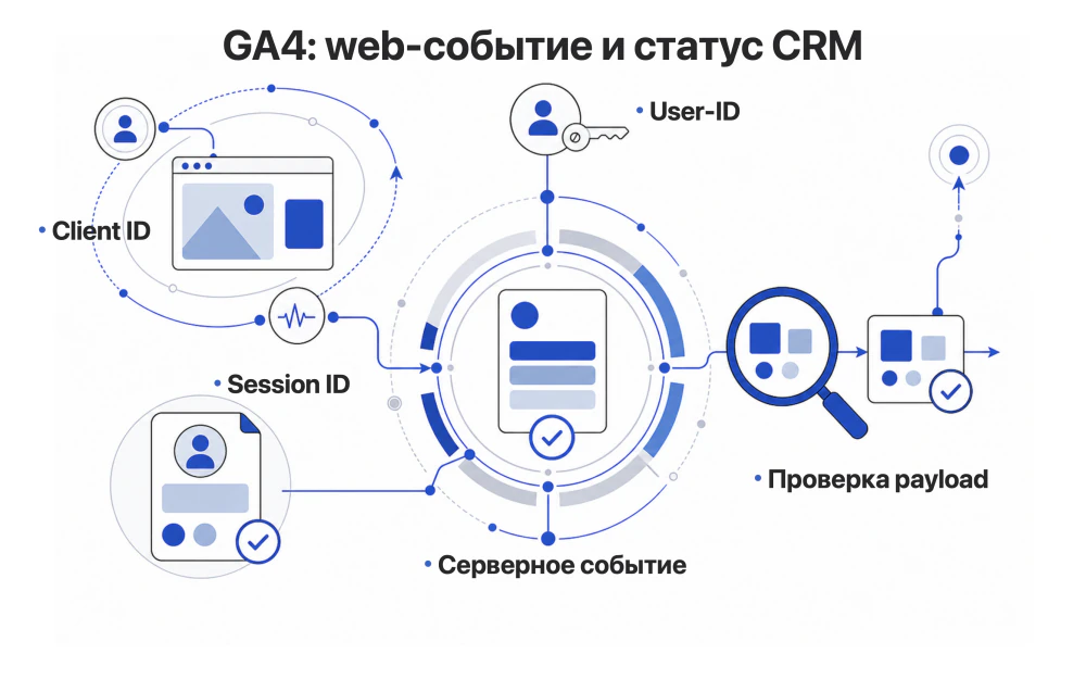 Передача web-событий и CRM-статусов в Google Analytics 4