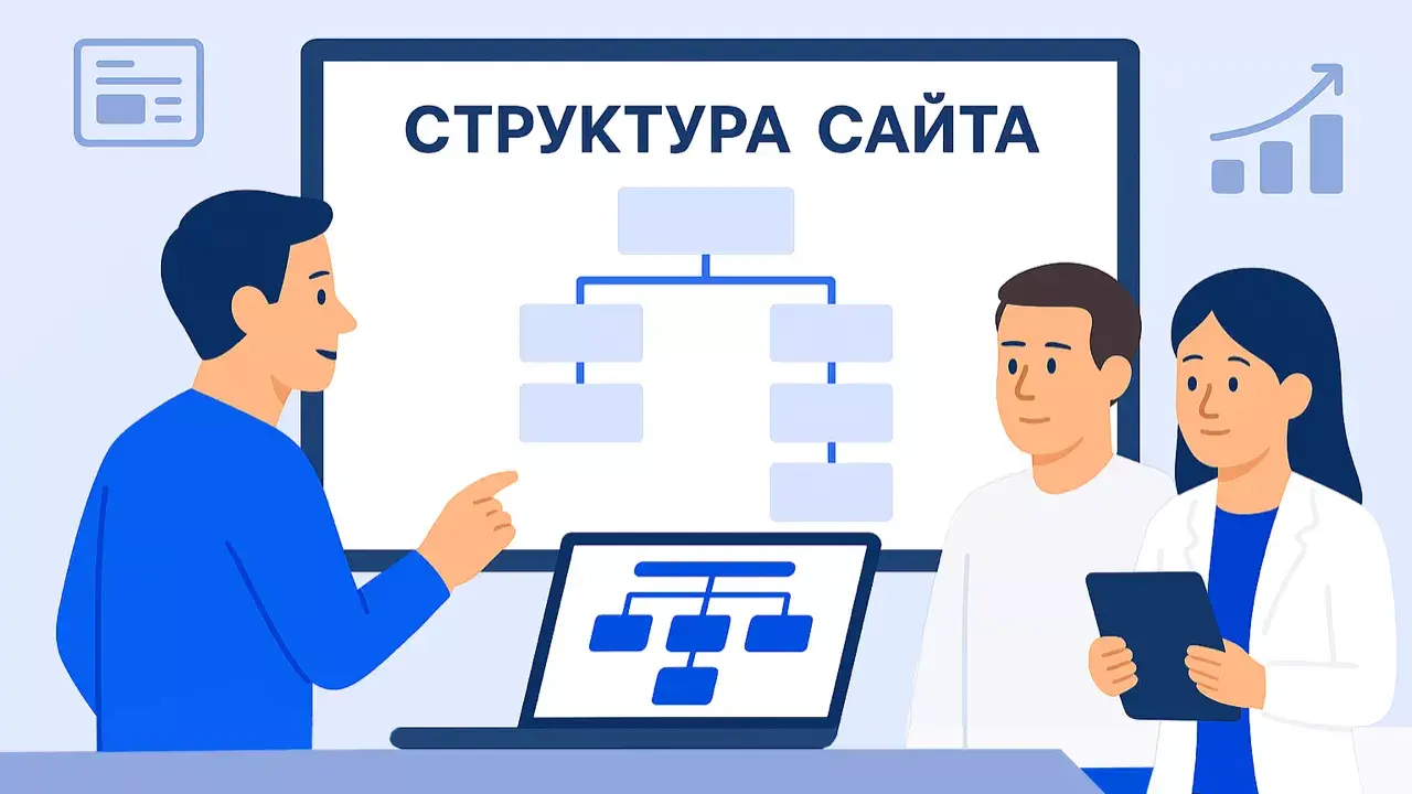 Команда маркетингового агентства Метриум разбирает схему сокращения глубины кликов на сайте
