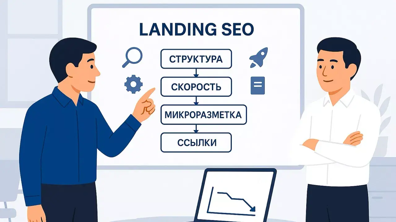 Специалисты маркетингового агентства Метриум разрабатывают лендинг для SEO-продвижения