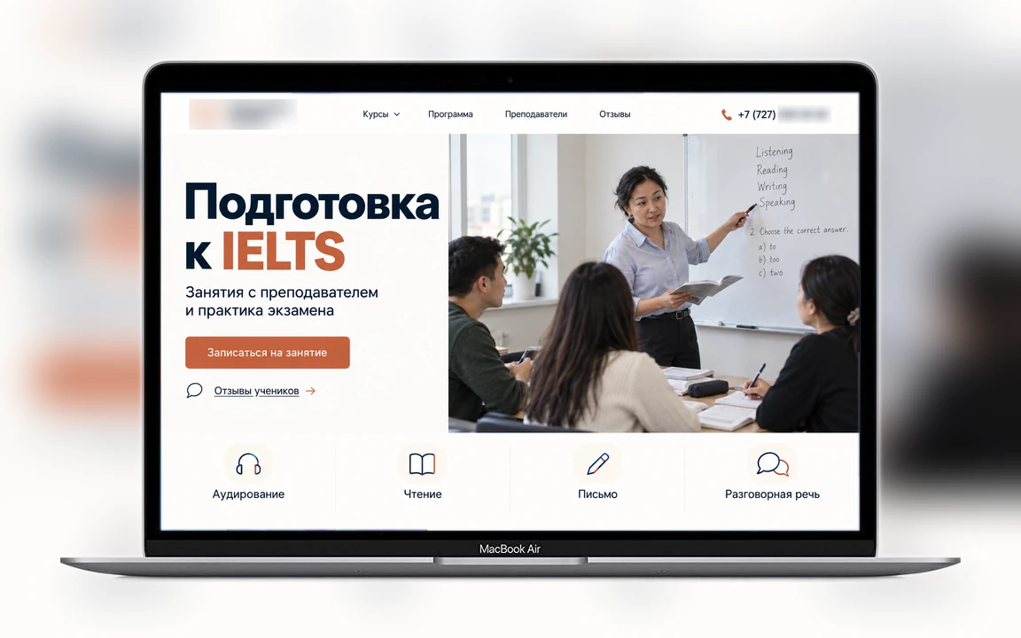 Кейс Метриум по посадочной странице и рекламе для языковых курсов