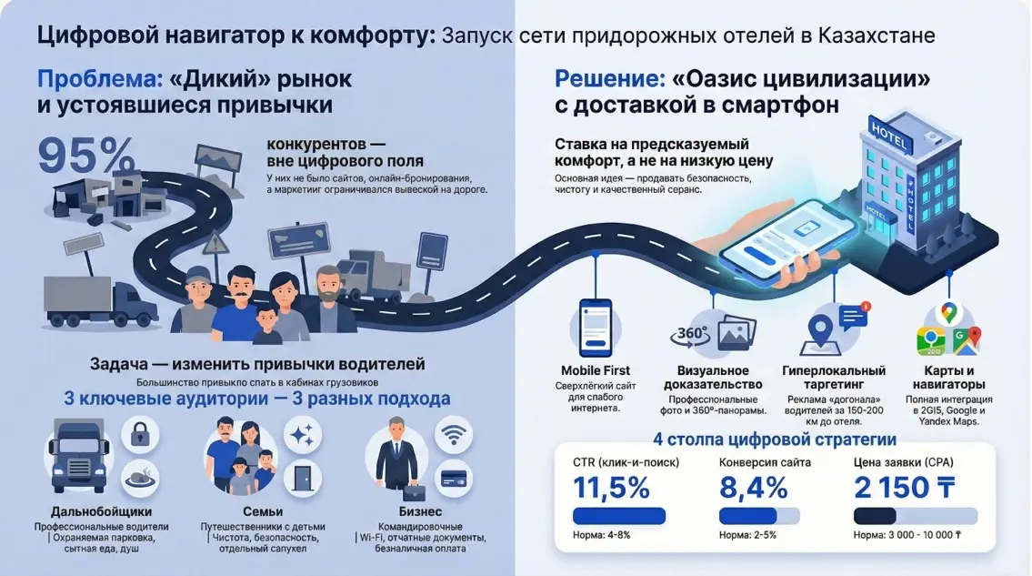 Инфографика: цифровой навигатор к комфорту и четыре столпа digital-стратегии для сети отелей от Метриум